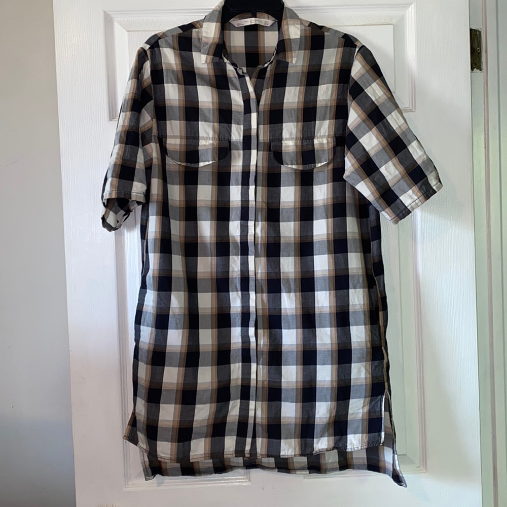 Zara Plaid Shirt Dress
